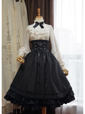 Surface Spell Boned Striped Lolita Skirt SK